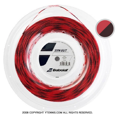 Babolat バボラ ダウン 硬式 テニス 蛍光 オレンジ Lサイズ ジップ バボラ(BabolaT) SYNガット(SYN GUT) レッド 200mロール
