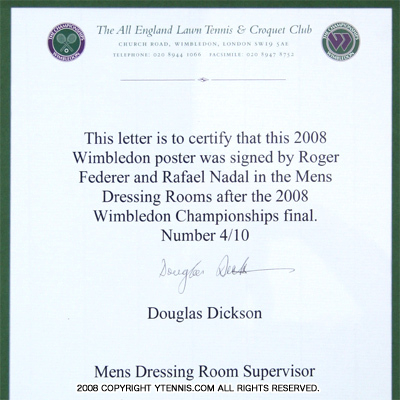 【楽ギフ_のし宛書】 激激レア!! 世界限定10枚 フェデラー 2008 ウィンブルドンテニス 記念グッズ