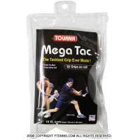 【ウェットタイプ】トーナ(TOURNA) メガタック XL(MEGA TAC XL) 10個パック ブラック オーバーグリップ