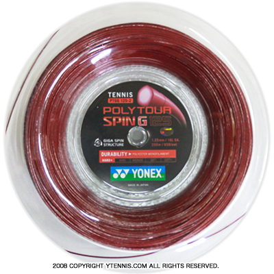 ヨネックス(YONEX) ポリツアースピンG(Poly Tour Spin G) ダークレッド